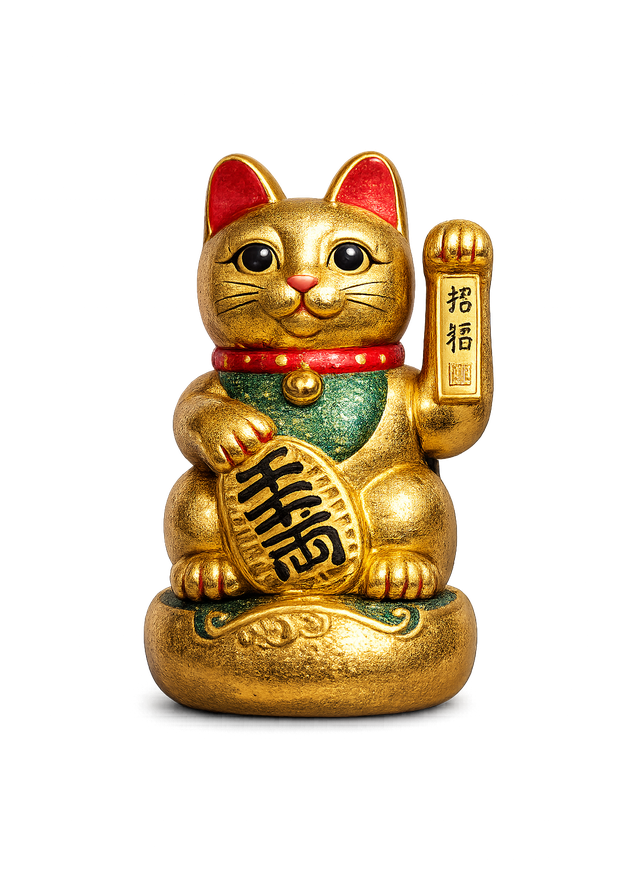 Goldene japanische Maneki-Neko Glückskatze