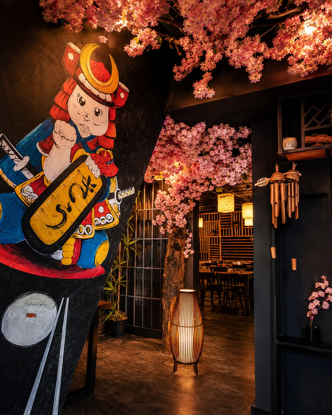 Japanisches Samurai-Wandmotiv im KIBI
